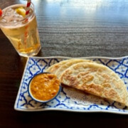 2 Round Roti Bread with Peanut Sauce